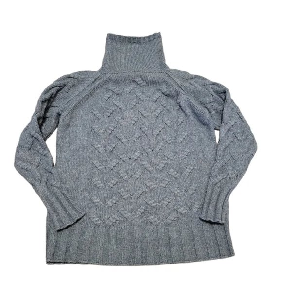 Paper Label Wool Blend Roll Neck Chunky Cable Fisherman Knit Sweater - Picture 1 of 6
